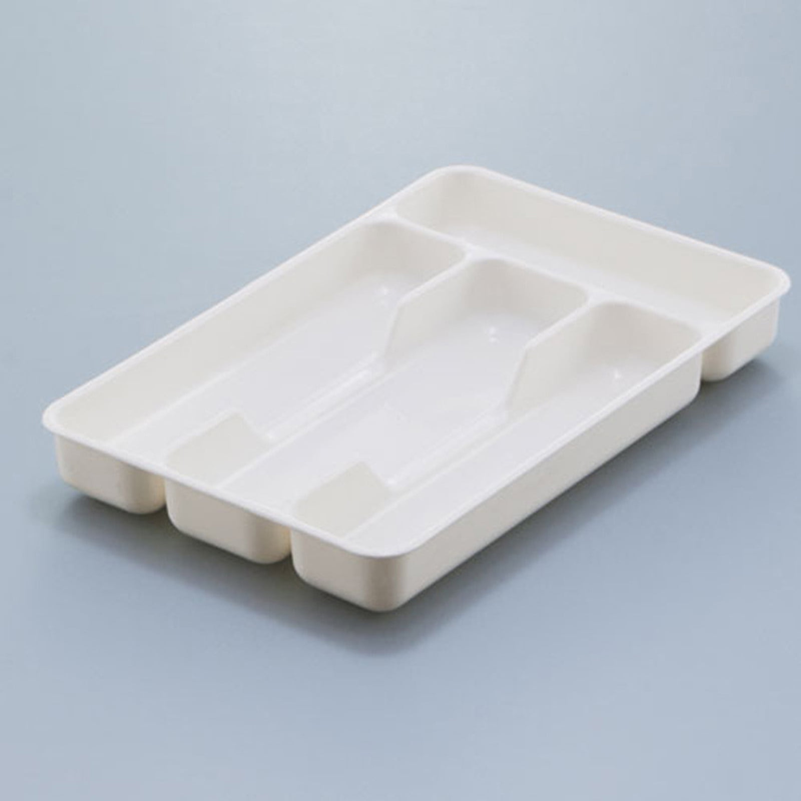 CY5O5ee Small Cutlery Tray Kitchen Spoon forks Cutlery Separation Finishing Rack 4 Compartments Utensil Storage Box Drawer Organizer 6.9*10.6inch