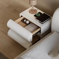 thumbnail image 3 of Nightstand with with 2 Drawer, Bedside Table with Microfibre Leather, Fashion Night Stand for Bedroom, No Assembly Required-White, 3 of 7