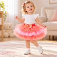 thumbnail image 5 of Ticikt Girls Layered Tulle Tutu Skirt, Elastic Waist with Satin Bow Decor, Fluffy A Line Party Skirt for Dress Up, 5 of 5