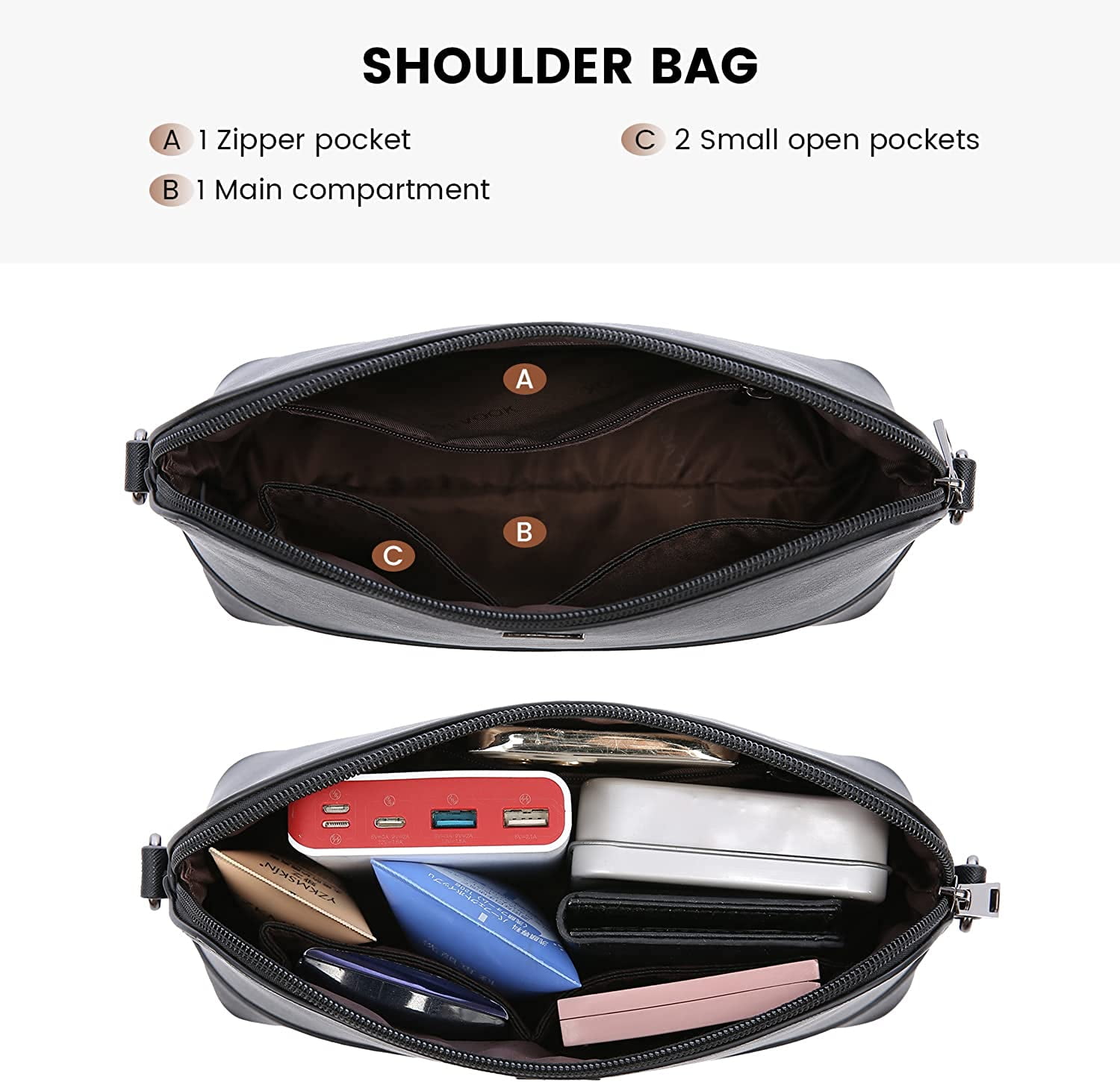 Lovevook Purses and Handbags for Women, Fashion Tote Satchel Shoulder Bag,Top Handle Satchel Bags Purse Set- 3pcs & Black