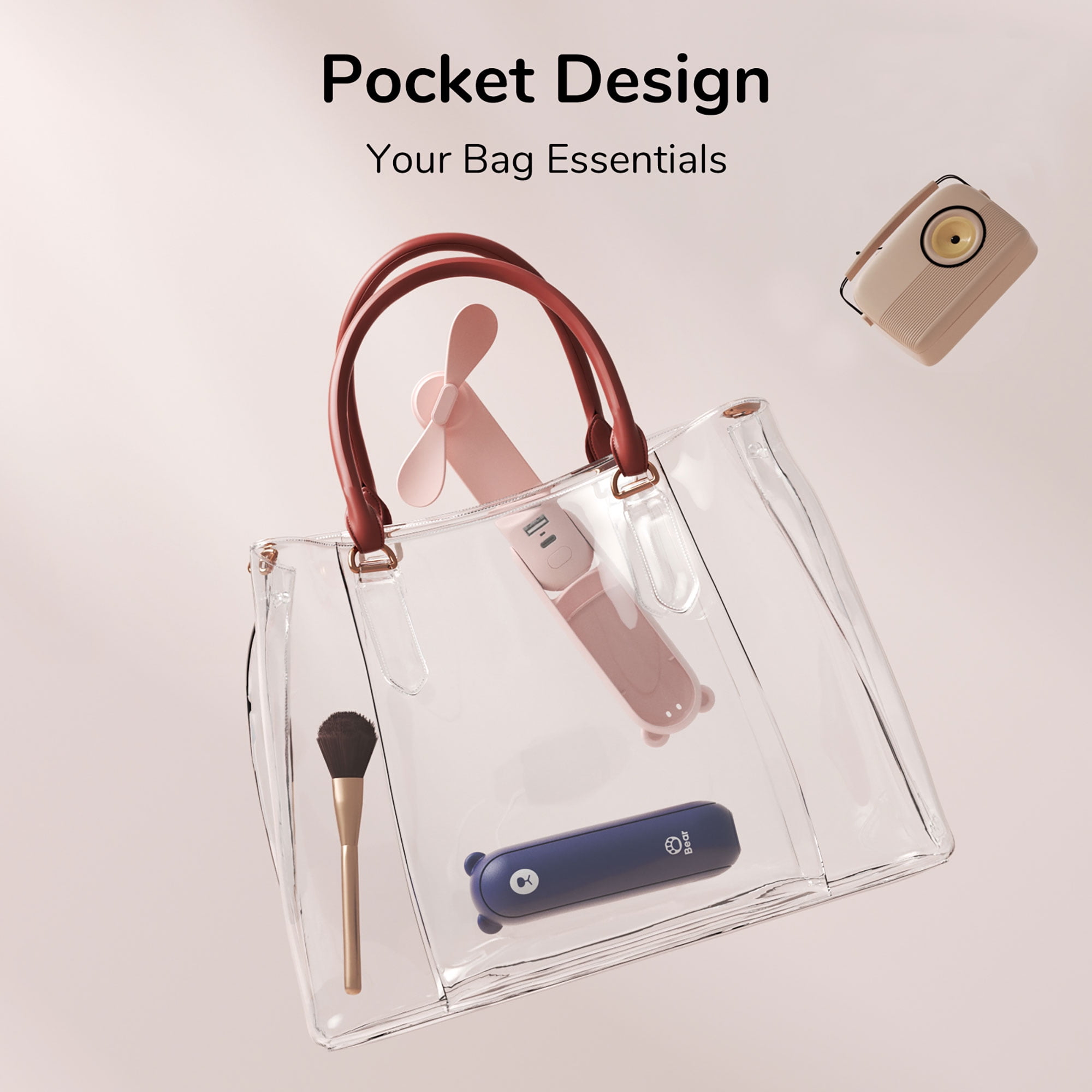 JISULIFE Handheld Mini Fan, Portable USB Rechargeable Small Pocket Fan,  Battery Operated Fan for Women, Travel, Outdoor 