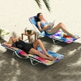 thumbnail image 2 of Gymax 2 Pcs Chaise Longue Pliante d'Extérieur à 5 Positions, Inclinable de Plage à Plat, 2 of 10