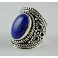 thumbnail image 3 of Lapis Lazuli Oval 925 Sterling Silver Handmade Women Statement Ring Size 5.5, 3 of 5