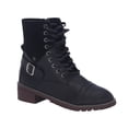thumbnail image 1 of B91xZ Womens Cowboy Boots Exterior Zip Flat Ankle Boot,Black 7.5, 1 of 4