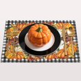 thumbnail image 6 of Pumpkin Leaves Fall Placemats Set of 4,12x18Inch Plaid Place Mats for Fall Home Decorations,Autumn Thanksgiving Pumpkin Placemats,Kitchen Dining Table Place Mats Set of 4 for Falls Decorations, 6 of 8