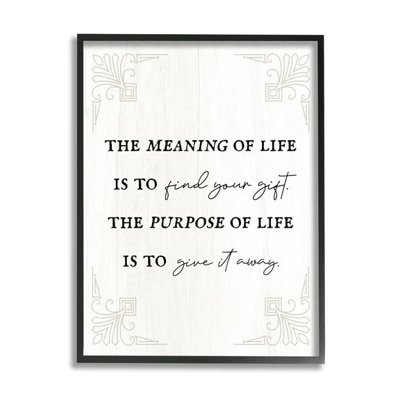 Stupell Industries Find Your Gift Phrase Inspirational Painting Black Framed Art Print Wall Art, 11 x 14