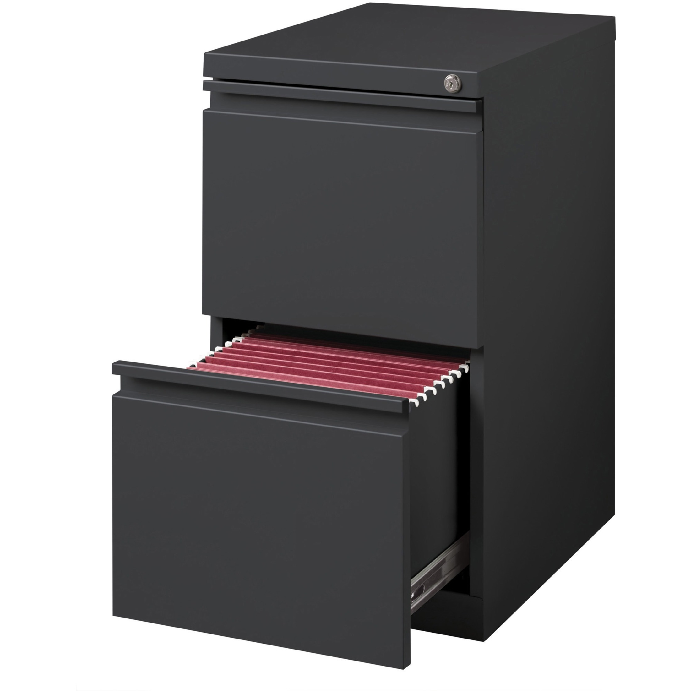 Lorell® 19-7/8"D Vertical 2-Drawer Mobile Pedestal File Cabinet, Charcoal - image 3 of 8