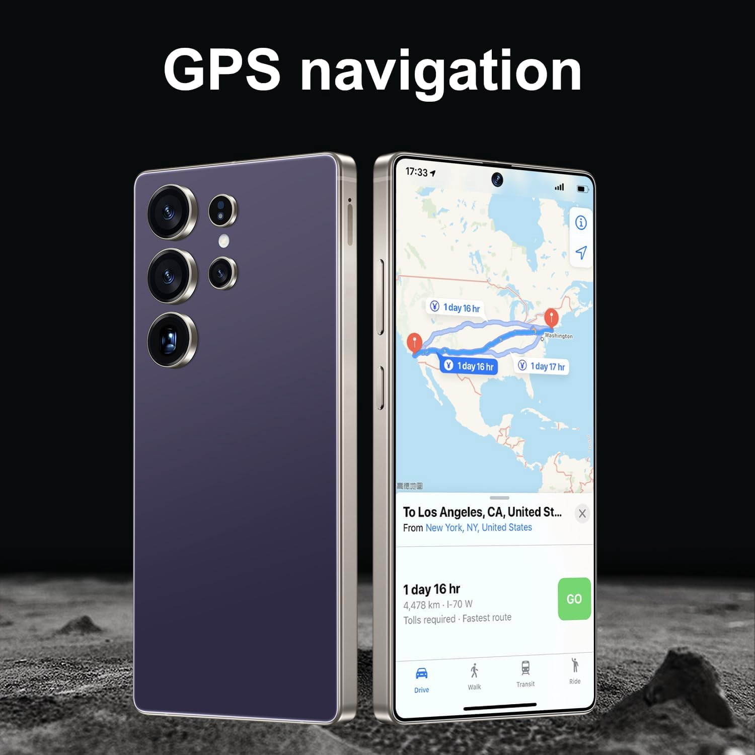 U25 Ultra 4G Unlocked Smartphone, 8GB+256GB Fully Cell Phone for Android 14, 6.8" Unlocked Cell Phone, 4500mAh, 13MP+48MP Dual Camera/Dual SIM(Purple)