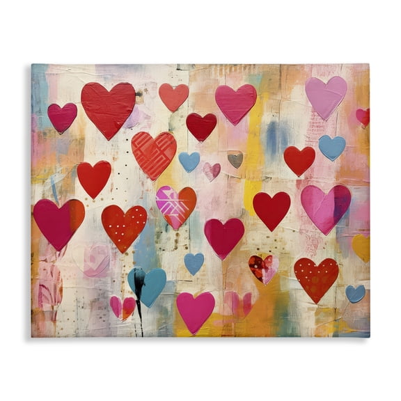 Stupell Industries Transitional Playful Patterned Hearts Canvas Art, 20 x 16, by LSR Design Studio