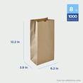 thumbnail image 3 of Karat Brown Paper Bags, 8 lb, 1,000 ct – Kraft Grocery, Lunch, and Takeout Bags, Bulk Pack, 3 of 13