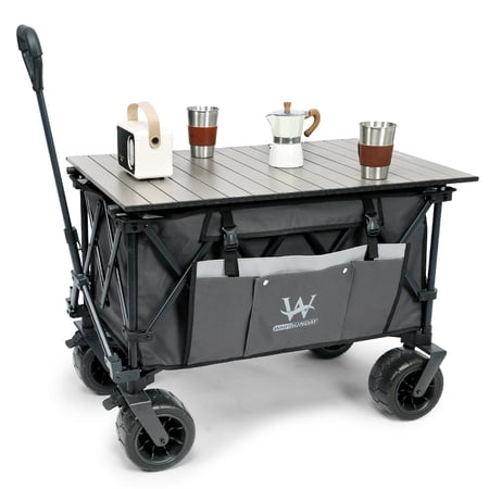 Whitsunday Moko Compact Plus Folding Wagon Cart with Aluminum Table Plate