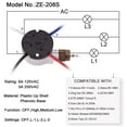 thumbnail image 5 of 3X Ceiling Fan Switch Kit 3 Speed 4 Wire, Zipper Control Switch, ZE-208S Pull Wire with Rope Bronze, 5 of 7
