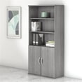 thumbnail image 2 of Pemberly Row 5 Shelf Bookcase with Doors in Platinum Gray - Engineered Wood, 2 of 7