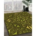 thumbnail image 3 of Ahgly Company Machine Washable Indoor Square Transitional Dark Yellow Green Area Rugs, 3' Square, 3 of 7
