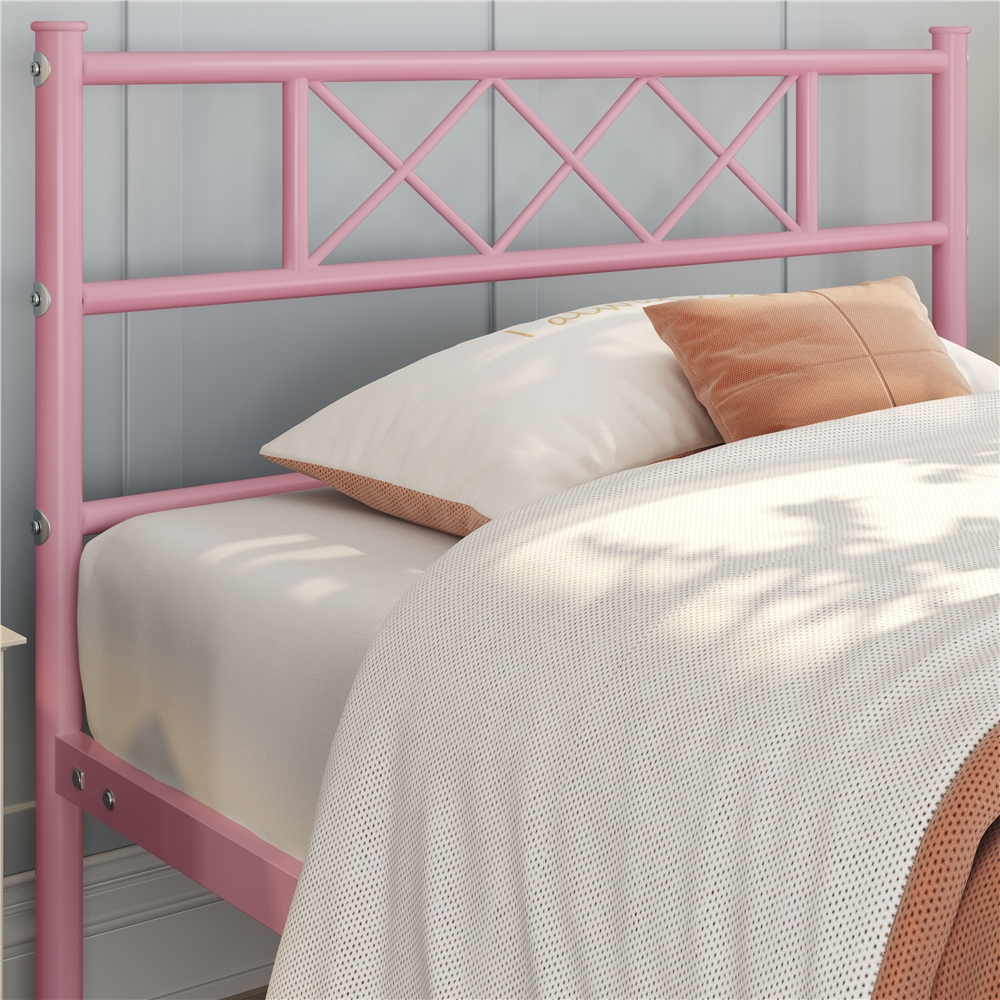 Yaheetech Simple Metal Platform Bed Frame, Twin XL,Pink - image 3 of 9