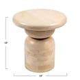 thumbnail image 2 of Creative Co-Op Round Mango Wood Accent Table with Stacked End Grain Base, Whitewashed Finish, 2 of 2