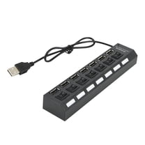 VALSEEL 7 Ports USB HUB 2.0 Data Hub Splitter Individual On/Off Switches USB Port Expander for PC and Laptop Electronics