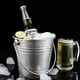 thumbnail image 4 of Cubo de metal de 1L, cubo de hielo, contenedor de cubitos de hielo de acero inoxidable con asa de transporte, contenedor de hielo para bar, vino, champán, cerveza, bodas, cumpleaños, suministros para, 4 of 5