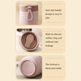thumbnail image 4 of Wosthever Taza de desayuno, taza de café, tarro de leche, acero inoxidable, mantiene el calor, gran capacidad, mano de obra fina, a prueba de herrumbre, Mostrada Rosa Claro/430ML Wosthever HA080704-02, 4 of 6