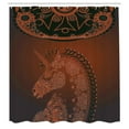 thumbnail image 3 of Ambesonne Unicorn Shower Curtain, Vintage Mandala, 69"Wx84"L, Burgundy, 3 of 5