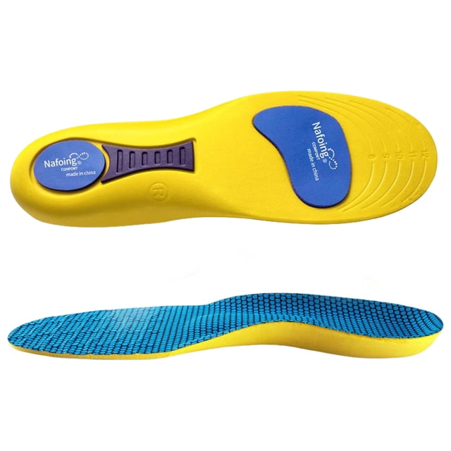 1 par de plantillas para zapatos de trabajo, soporte para arco, antiolor para hombres y mujeres (amarillo37 38)