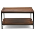 thumbnail image 4 of Simpli Home Skyler SOLID MANGO WOOD and Metal 34 inch Wide Square Industrial Coffee Table in Dark Cognac Brown, 4 of 5