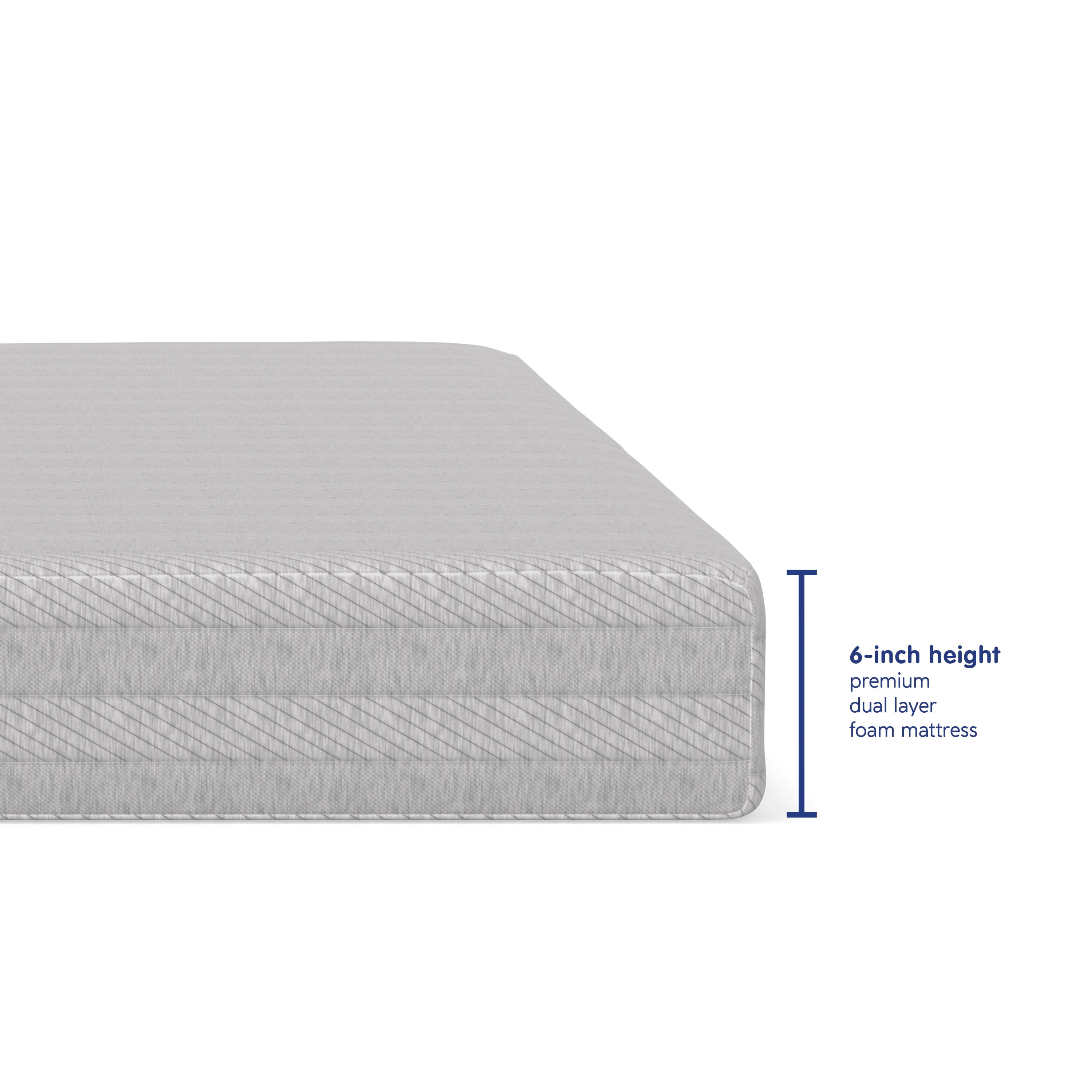 Vibe 6-inch Essential Foam Mattress Twin-XL with Breathable Knit Cover