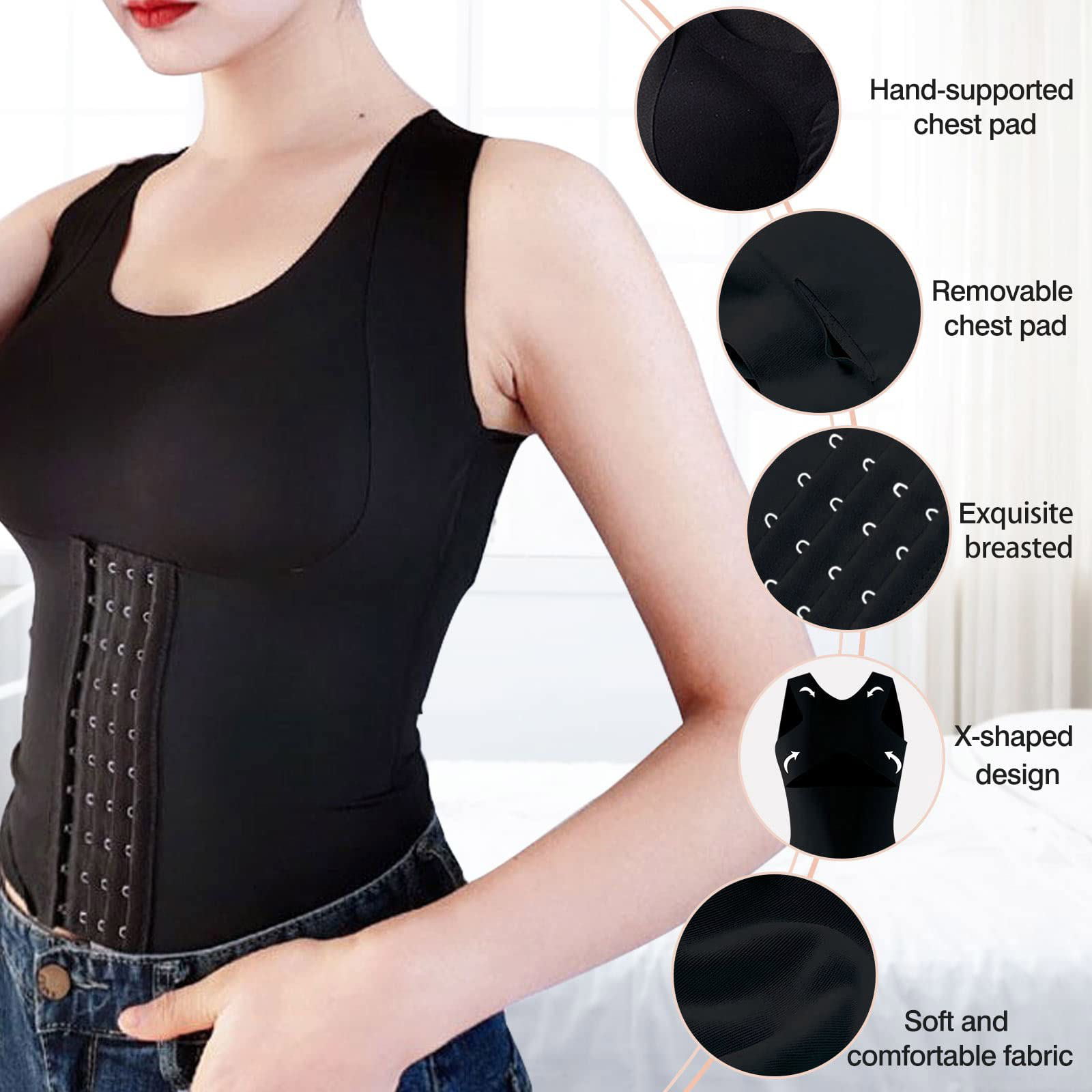 3 in 1 Waist Button Bra Shaper, Waist Training Corset for Women, Adjustable  Straps, Provide Support and Removable Chest Pads, Waist Trainer for Women