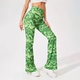thumbnail image 4 of Baqcunre Flare Leggings Water Ripple Yoga Casual Pants Flared Fitness Pants Womens Pants Workout Leggings For Women Yoga Pants Women Green Pants Size S-5XL, 4 of 7