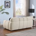 thumbnail image 3 of 64.96" Modern Cloud Sofa with Solid Wood Legs, 2 Seat Comfy Upholstered Daybed with 2 Pillows, Boucle Couch for Office, Living Room and Bedroom, Beige, 3 of 9