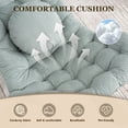 thumbnail image 4 of Villeston Oversized Outdoor Papasan Rocking Chair with Footrest, Heavy Duty Wicker Patio Egg Chair with Cushion ,Green, 4 of 7
