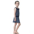 thumbnail image 4 of YMNXA Big Kids Girls Swimsuits Sleeveless Polka Dot Print Comfortable Fashion Swimwear Sun Upf 50+ For Holiday Vacation Beach Navy 2-3 Years, 4 of 7