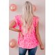 thumbnail image 1 of ABPHQTO Camiseta sin mangas a capas con estampado de leopardo y mangas acampanadas para mujer, 1 of 5
