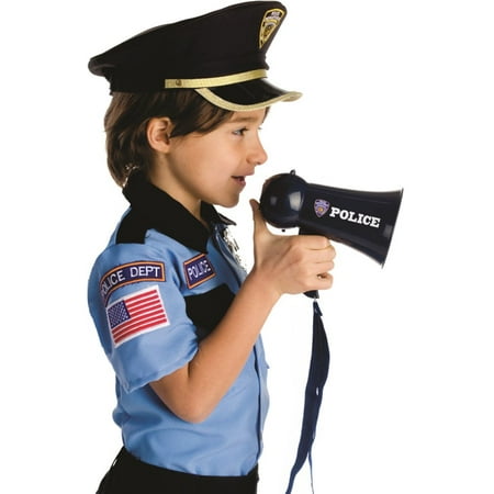 Pretend Play Kids Police Officer's Megaphone with Siren Sound. Handheld Mic Toy