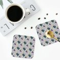 thumbnail image 4 of Picia Turtle Printed Leather Coasters for Drinks, 4" Drink Coasters Set of 4 for Tabletop Protection, Handmade Luxurious Home Décor and Housewarming Gift -Square, 4 of 6