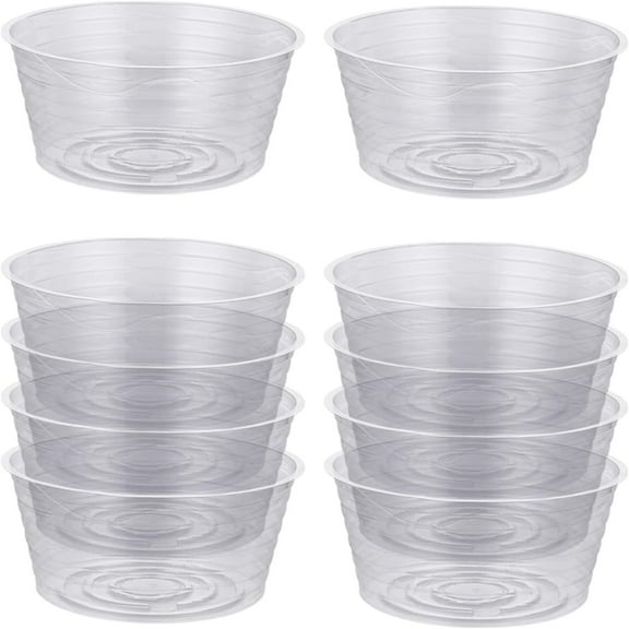 Plastic Saucers for Plant Pots. Plant Pot Saucer 6 Inch, Round Deep Flower Drip Tray for Indoor Outdoor, Clear Pack of 20