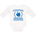 thumbnail image 3 of Inktastic Dreidel Champion Hanukkah with Blue Laurels Boys or Girls Long Sleeve Baby Bodysuit, 3 of 5