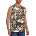 thumbnail image 2 of Kdxio Rabbits on Floral for Men's Muscle T-shirt,Sleeveless for Workout Running Athletic Gym Lounge Casual, 2 of 7