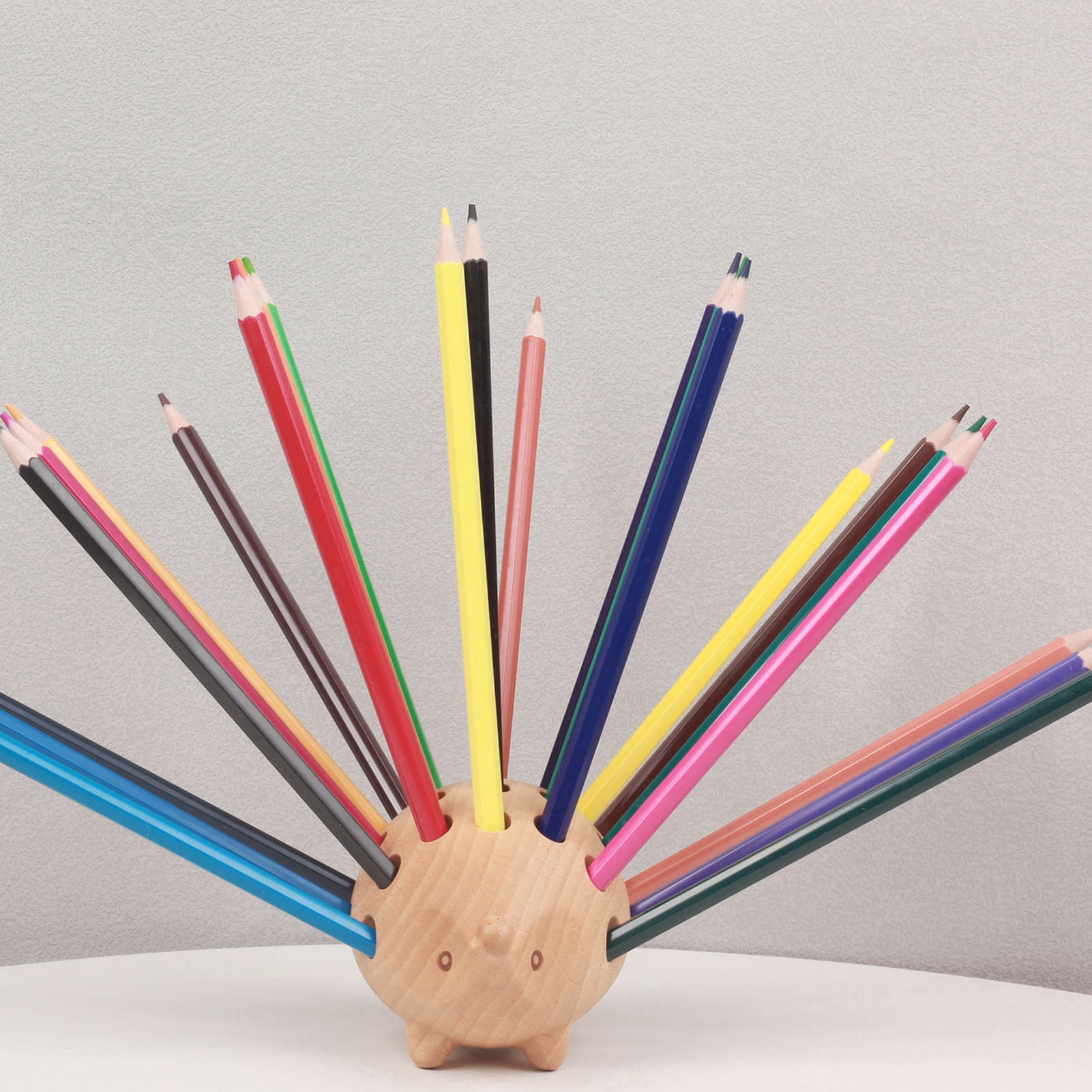 Rupoun Cute Hedgehog Resin Pen and Pencil Holder, Novelty Animal Desktop Organizer for Home Office Desk Supplies, 4.7 x 3.0 inches (12 x 7.5 cm) Accessory, Perfect Decor Gift