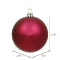 thumbnail image 2 of Vickerman 2.75" Christmas Ornament Ball, Wine Shiny Finish, Shatterproof Plastic, UV Resistant, Holiday Christmas Tree Decoration, 12 Pack, 2 of 5