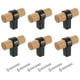 thumbnail image 1 of Uxcell 6 Pcs T Bar Tiradores de Cajón de Madera con Agujero Único con Tornillos, Madera de Haya/Negro, 1 of 1