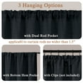 thumbnail image 6 of OVZME Judy Black Kitchen Tier Curtains 24 Inch Length, Light Filtering Short Cafe Panel for Small Half Window, Cabinet Bathroom Basement RV Camper, 30Wx24L, 2PCS, 6 of 7