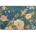 thumbnail image 4 of SKYSONIC 36x24in Spring Flower Bird Area Rug, Vintage Blue Non-Slip Floor Carpet for Indoor Living Dining Room Bedroom, 4 of 7