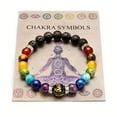 thumbnail image 1 of Colorido Piedra Pulseras hechas a mano Piedra Natural Pulseras de cristal para hombres y mujeres Ansiedad Yoga Meditación Energía Pulseras, 1 of 5