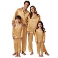 thumbnail image 7 of TBWNWG Family Matching Pajamas Set Long Sleeve Satin Sleepwear for Parents And Kids Pure Color Two Piece Loungewear Holiday Outfit,Size 2XL, 7 of 7