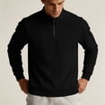 thumbnail image 7 of ZUBKTE Men's Quarter Zip Cotton Pullover Lightweight Mock Neck Sweatshirt Casual Long Sleeve Shirts M-3XL, 7 of 7