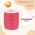 thumbnail image 2 of Uxcell 54.7 Yards Hollow Pipe Tubing Rubber Cord 2mm Knitting Barber Cord Jewelry Silicone Hollow Cords for Necklaces Bracelets Knitting DIY Crafts Beading, Rose Red, 2 of 7