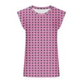 thumbnail image 3 of ameIAEA Cap Sleeve Tops for Women Round Neck Loose Tee Tops Color Block Trendy Shirts 2024, 3 of 4