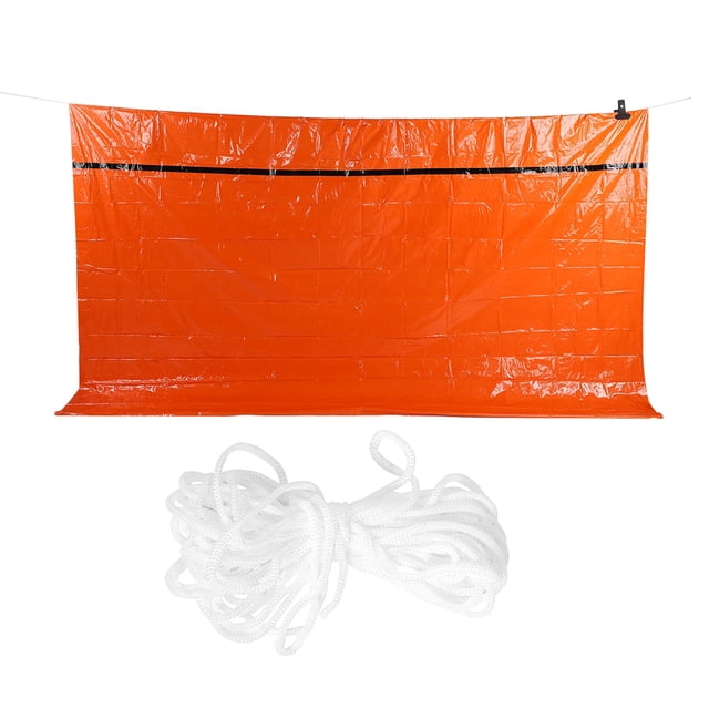 Naranja reutilizable bolsa de dormir de emergencia impermeable térmica supervivencia camping viaje tienda