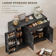 thumbnail image 4 of HOMCOM Sideboard Buffet Cabinet, Small Kitchen Pantry with Door Racks Black, 4 of 10